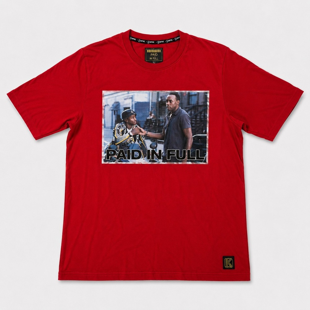 de Kryptic Paid In Full Mens Small Red Graphic T Shirt Movie Streetwear Tee